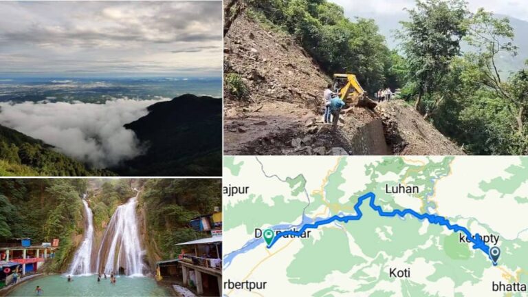 मसूरी के कैम्पटी फॉल के पास भारी भूस्खलन... रास्ते को करना पड़ा डायवर्ट; चारधाम यात्रियों के लिए चेतावनी जारी