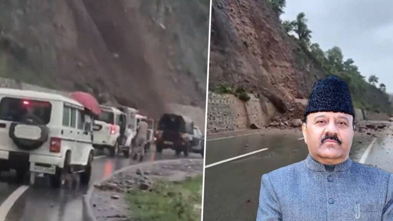 बाल-बाल बचे जम्मू-कश्मीर के डिप्टी CM सुरिंदर चौधरी, काफिले के ठीक सामने हुई अचानक लैंडस्लाइड, Video आया सामने