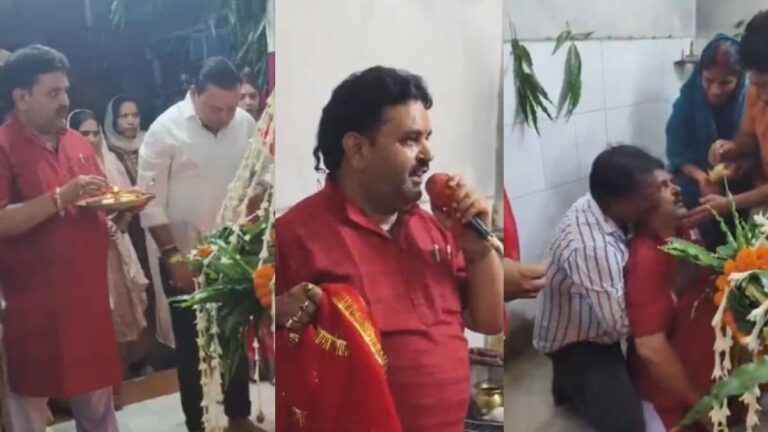 डमरू-शंख बजाते-बजाते चली गई जान, मंदिर में श्रद्धालुओं के सामने पुजारी को आया दिल का दौरा- दर्दनाक VIDEO