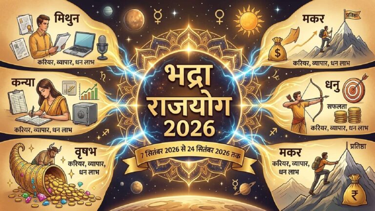 Bhadra Rajyog 2026: 7 सितंबर को अपनी उच्च राशि में गोचर करेंगे बुध और बनाएंगे भद्रा राजयोग, 5 राशियों पर बरसेगा इतना पैसा कि भर जाएगी तिजोरी