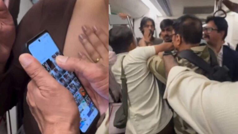 दिल्ली मेट्रो में CISF जवान के इस हरकत पर भड़की लड़की, खूब हुआ हंगामा, देखें वीडियो