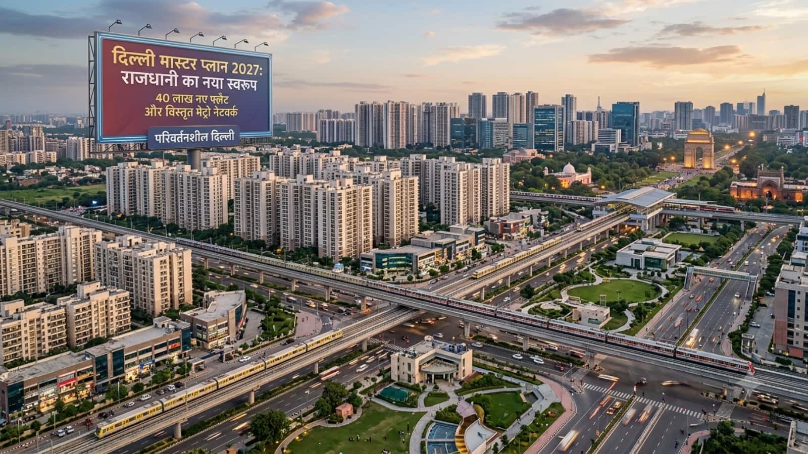 दिल्ली मास्टर प्लान 2027 के तहत राजधानी का बदलेगा पूरा नक्शा, 40 लाख नए फ्लैट और मेट्रो नेटवर्क का होगा विस्तार