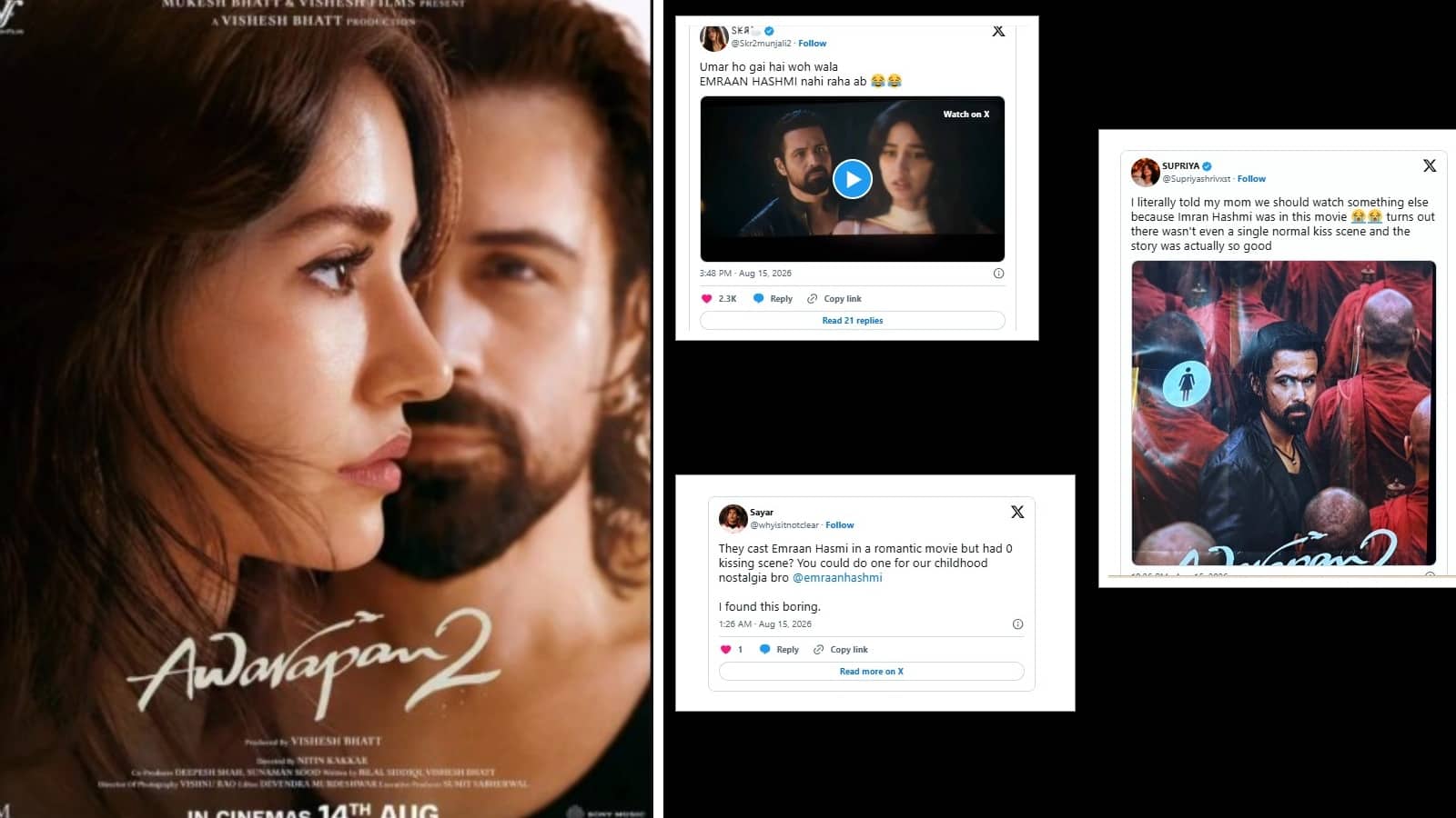 Awarapan 2:  'इमरान हाशमी को बिना किस करते देखना गैरकानूनी सा लगता है...', 'आवारापन 2' में किसिंग सीन न होने पर फैंस ने दिए मजेदार रिएक्शन