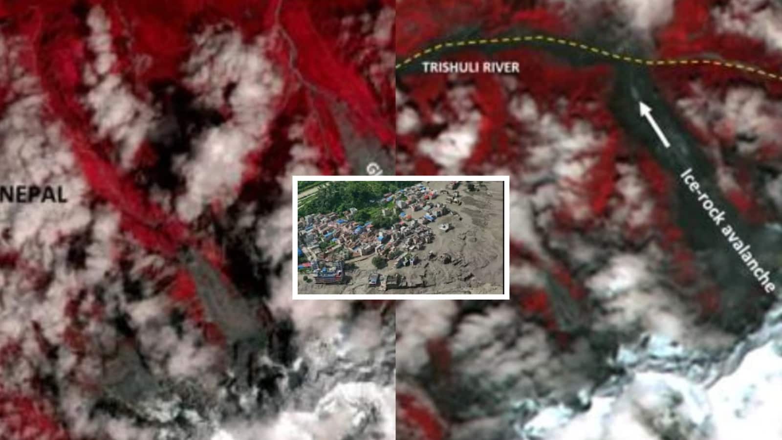 Nepal Flood Satellite Images: चौंकाने वाली ISRO की तस्वीरें, फोटोज में ग्लेशियर का टूटना, नदियों का उफान और मलबे का बहाव हुआ कैद