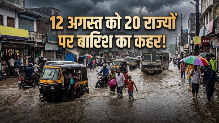 कल का मौसम: 12 अगस्त को ओडिशा-बंगाल-महाराष्ट्र, राजस्थान संग इन 20 राज्यों में भारी से बहुत भारी बारिश का अलर्ट! यहां होगी मूसलाधार बरसात