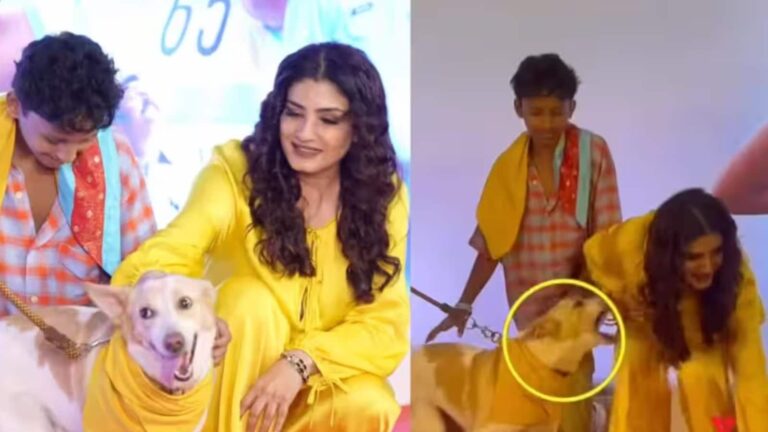 Raveena Tandon: 'ओह माय डॉग' के कुत्ते की बाइट से बाल-बाल बचीं रवीना टंडन, एक्ट्रेस का रिएक्शन हुआ वायरल