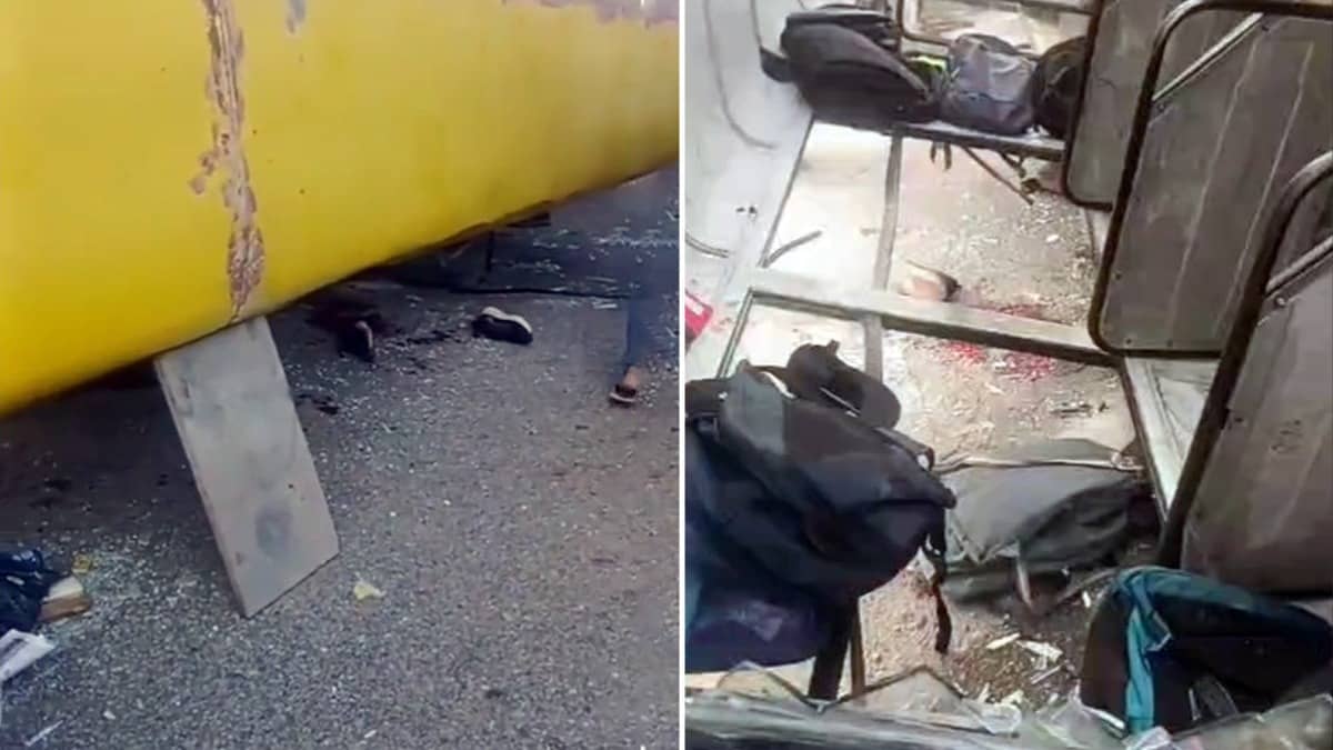 Jaipur: स्‍कूल बस को खाटूश्यामजी जा रही थी स्कॉर्पियो ने मारी सामने से टक्कर, पलट गए दोनों वाहन; 9 बच्चों की हालत गंभीर- VIDEO