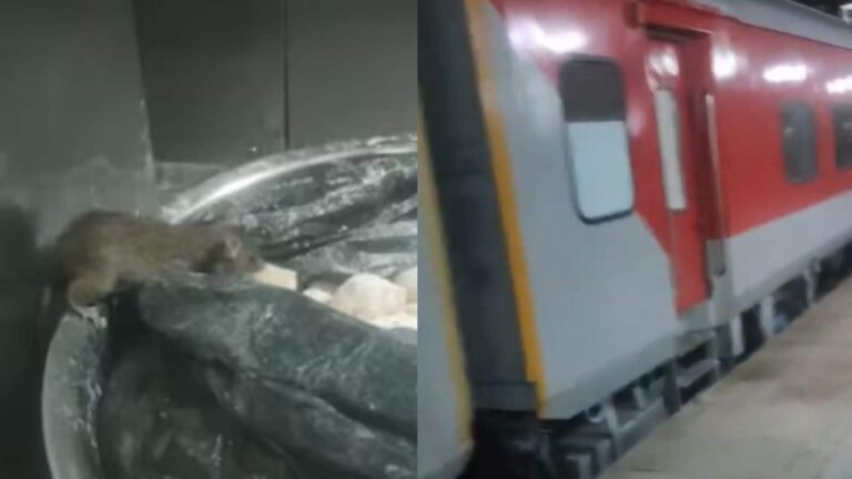 Video: ट्रेन में खाना खाने से पहले देख लें ये वीडियो! पैंट्री में खुले आटे के पास चूहा देख यात्रियों के उड़े होश