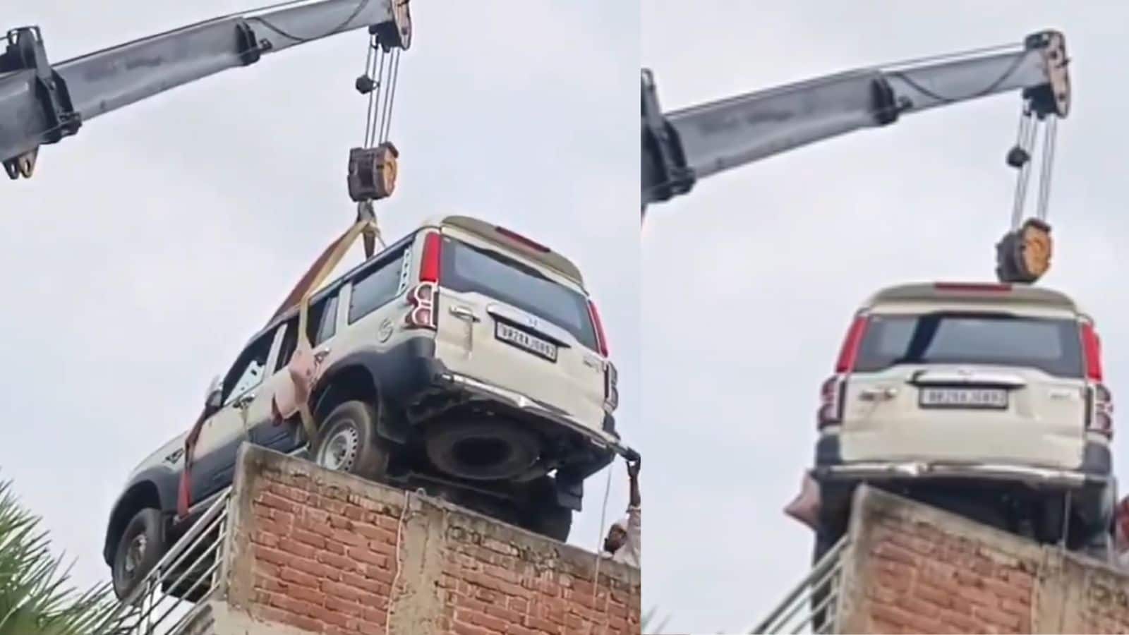 Video: चोरी के डर से बिहार के शख्स ने लगाया अनोखा जुगाड़! क्रेन से घर की छत पर ही चढ़ा दी Scorpio, वीडियो वायरल