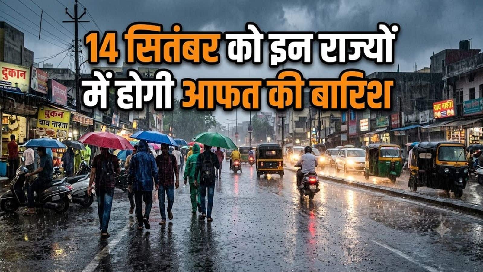 24 घंटे में उत्तर गुजरात-राजस्थान की तरफ बढ़ेगा वेदर सिस्टम, 14 सितंबर तक इन राज्यों में मूसलाधार बारिश की चेतावनी