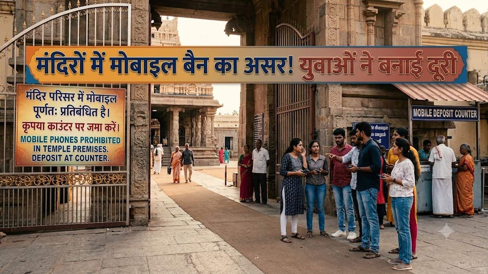 Mobiles Ban in temple: तमिलनाडु के मंदिरों में मोबाइल बैन का असर! फोन जमा कराने के बाद युवाओं ने बनाई दूरी, श्रद्धालुओं की संख्या 20% तक घटी