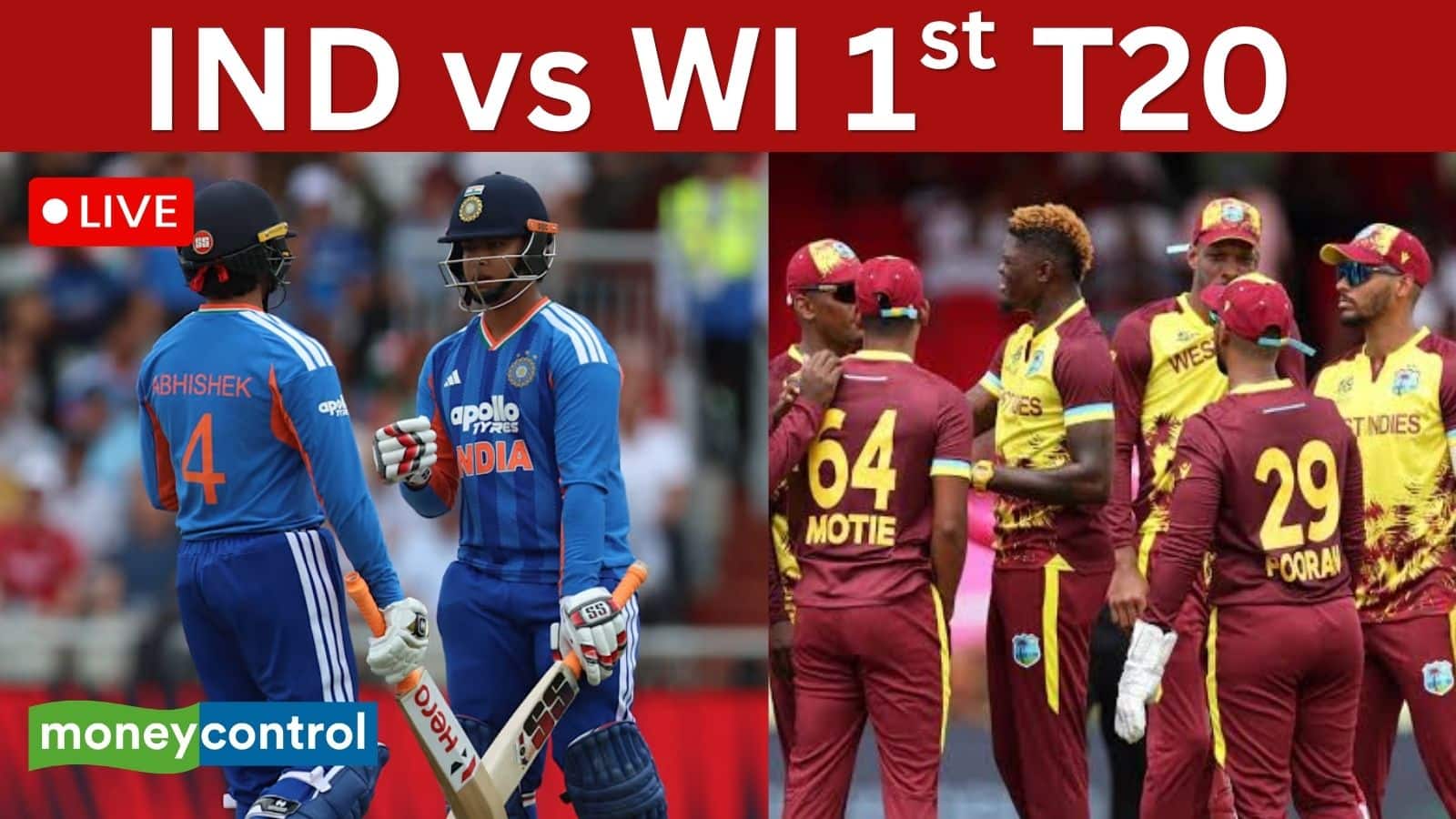 IND vs WI T20 Match Live Score: भारत ने टॉस जीतकर पहले बॉलिंग का किया फैसला, प्लेइंग 11 में नहीं मिली वैभव को जगह