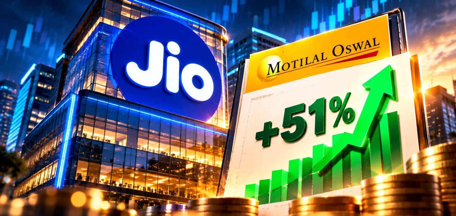 Jio के शेयर में 51% तक उछाल का दम! लिस्टिंग के दिन मोतीलाल ओसवाल ने दी BUY रेटिंग