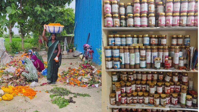 काशी के मंदिरों में चढ़े फूलों से हो रहा कमाल: बन रही अगरबत्ती और हर्बल गुलाल, 80 महिलाओं की चमकी किस्मत!
